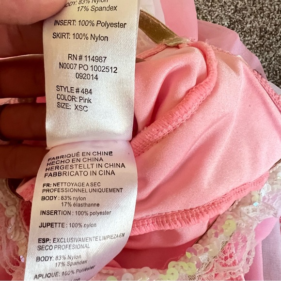 Revolution Dancewear Pink Sparkle Tutu Dress Dance Costume (Style 484 Size XSC) - Picture 6 of 8
